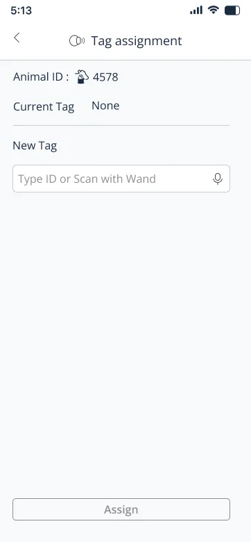 Tag assignment, step 2: confirm the cow