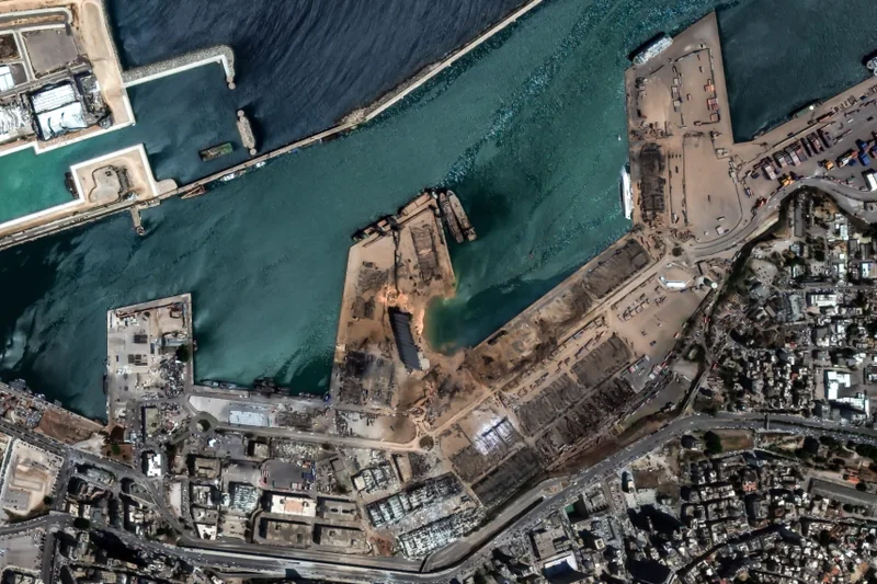 Port satellite background used to test map elements